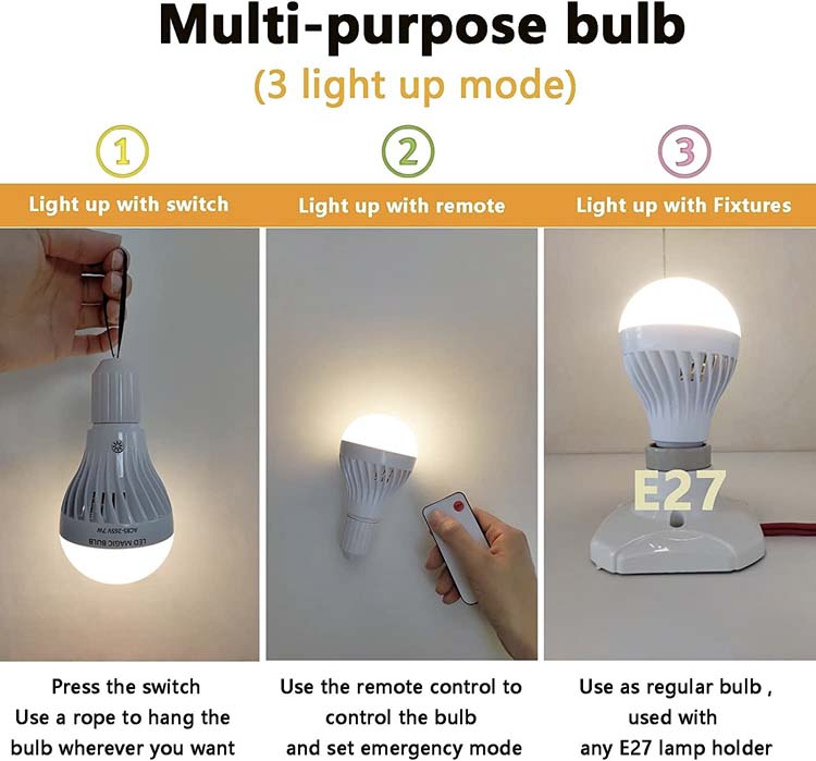 smart light rechargeable led bulbs